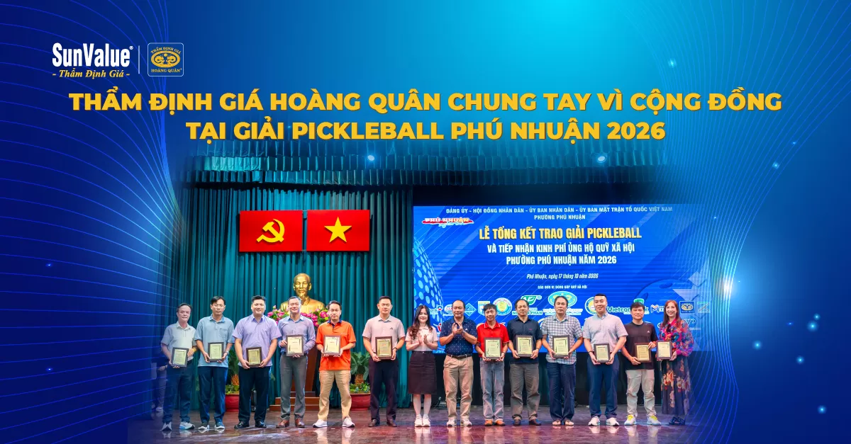 Thẩm định giá Hoàng Quân chung tay vì cộng đồng tại Giải Pickleball Phú Nhuận 2026