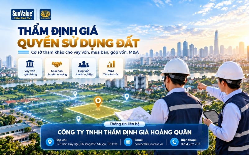 Thẩm định giá quyền sử dụng đất tại Thẩm định giá Hoàng Quân