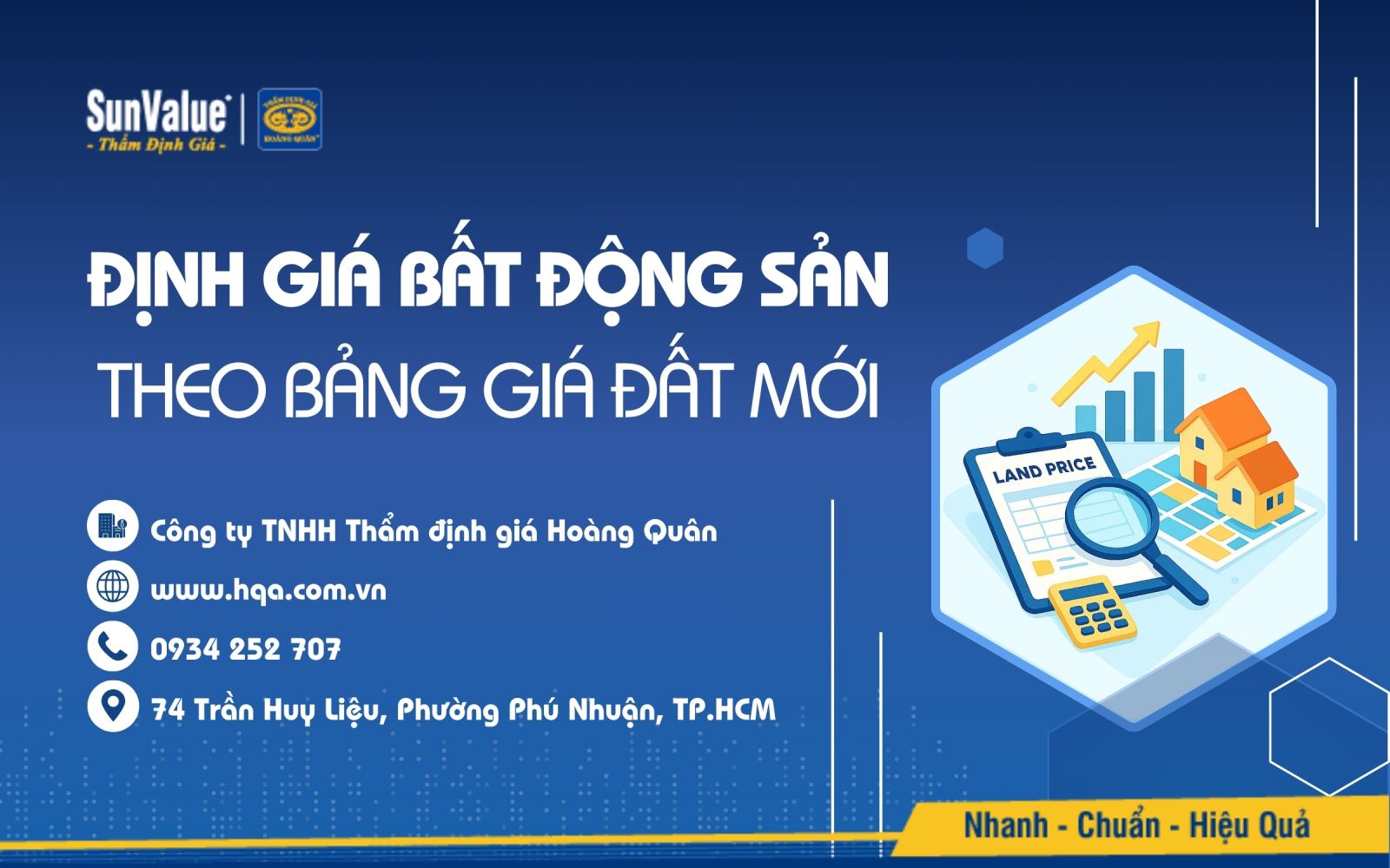Thẩm định giá Hoàng Quân định giá bất động sản theo bảng giá đất mới