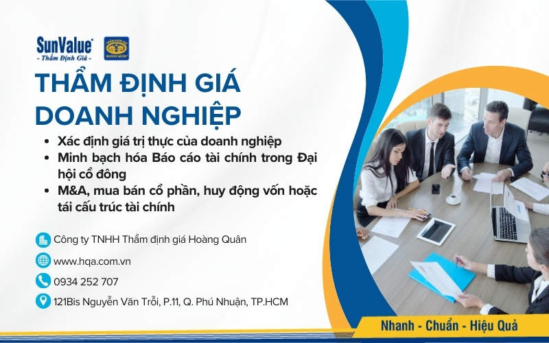 Dịch vụ thẩm định giá doanh nghiệp của Thẩm định giá Hoàng Quân - Giải pháp tối ưu cho đại hội cổ đông