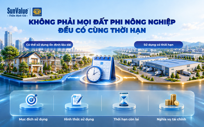 Thời hạn sử dụng và hình thức sử dụng có thể ảnh hưởng giá trị đất phi nông nghiệp