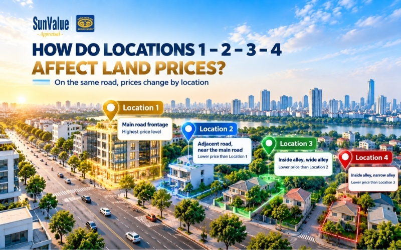 Locations 1 2 3 4 in the Hanoi land price list 2026