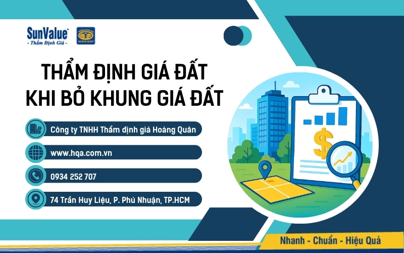 Thẩm định giá Hoàng Quân thẩm định giá đất khi bỏ khung giá đất