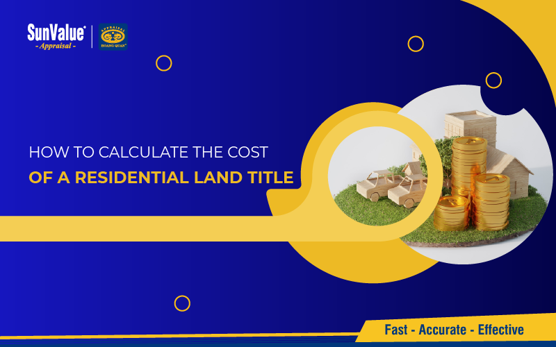 How is the cost of obtaining a residential land title calculated