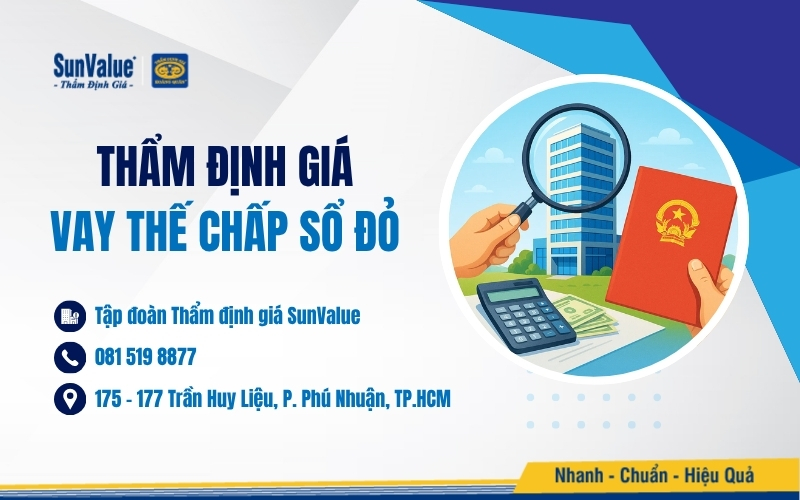 Thẩm định giá Hoàng Quân thẩm định giá vay thế chấp sổ đỏ