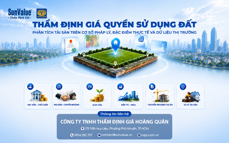 Thẩm định giá Hoàng Quân thẩm định giá quyền sử dụng đất